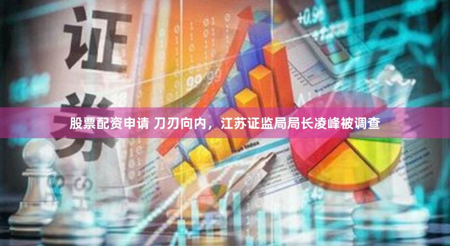 股票配资申请 刀刃向内，江苏证监局局长凌峰被调查